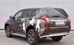 15 299 р. Защита заднего бампера (Ø76 мм, нержавейка) SLITKOFF  Mitsubishi Pajero Sport  QE (2015-2021) дорестайлинг  с доставкой в г. Москва. Увеличить фотографию 2