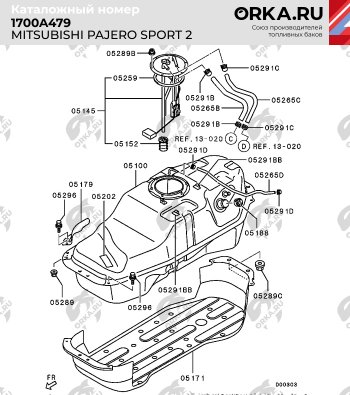 21 999 р. Бак топливный BAKPLAST (70 л., пластиковый)  Mitsubishi Pajero Sport  PB (2008-2017) дорестайлинг, рестайлинг  с доставкой в г. Москва. Увеличить фотографию 4