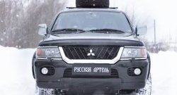 879 р. Зимняя заглушка решетки переднего бампера РА Mitsubishi Pajero Sport PA дорестайлинг (1996-2004)  с доставкой в г. Москва. Увеличить фотографию 3