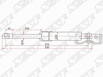 Газовый упор крышки багажника SAT Mitsubishi (Митсубиси) Pajero Sport (Паджеро)  PB (2008-2013) PB дорестайлинг