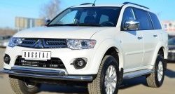 24 699 р. Защита переднего бампера (2 трубыØ63 мм, нержавейка) SLITKOFF Mitsubishi Pajero Sport PB рестайлинг (2013-2017)  с доставкой в г. Москва. Увеличить фотографию 4