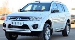 22 799 р. Защита переднего бампера (2 трубыØ76 и 42 мм, нержавейка) SLITKOFF Mitsubishi Pajero Sport PB рестайлинг (2013-2017)  с доставкой в г. Москва. Увеличить фотографию 4