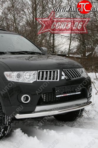 10 349 р. Защита переднего бампера одинарная Souz-96 (d60) Mitsubishi Pajero Sport PB дорестайлинг (2008-2013)  с доставкой в г. Москва