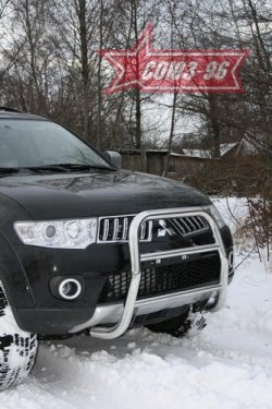 Защита переднего бампера Souz-96 (d60) Mitsubishi Pajero Sport PB дорестайлинг (2008-2013)