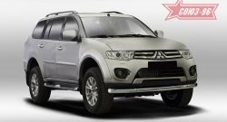 Защита переднего бампера одинарная Souz-96 (d76) Mitsubishi Pajero Sport PB дорестайлинг (2008-2013)