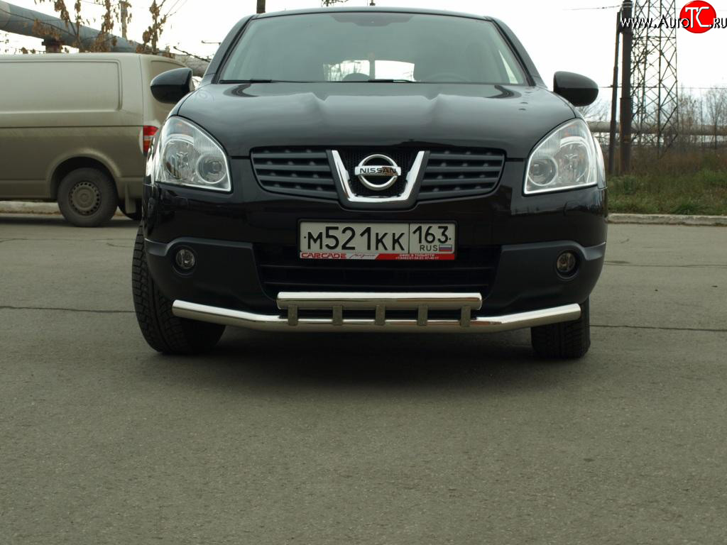 12 449 р. Защита переднего бампера 63,5 мм Nissan Qashqai 1 дорестайлинг (2007-2010)  с доставкой в г. Москва