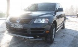 13 699 р. Двойная Защита переднего бампера Metall Design Volkswagen Touareg GP дорестайлинг (2002-2007)  с доставкой в г. Москва. Увеличить фотографию 2