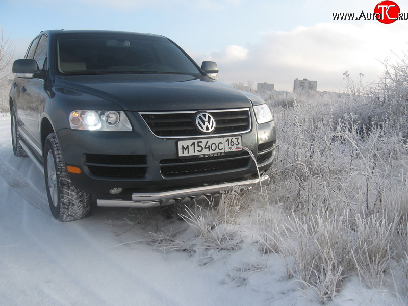 13 699 р. Двойная Защита переднего бампера Metall Design Volkswagen Touareg GP дорестайлинг (2002-2007)  с доставкой в г. Москва