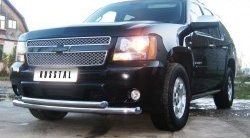 24 999 р. Защита переднего бампера (2 трубыØ76 и 42 мм, нержавейка) SLITKOFF  Chevrolet Tahoe  GMT900 (2006-2013) 5 дв.  с доставкой в г. Москва. Увеличить фотографию 6