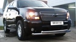 24 999 р. Защита переднего бампера (2 трубыØ76 мм, нержавейка) SLITKOFF  Chevrolet Tahoe  GMT900 (2006-2013) 5 дв.  с доставкой в г. Москва. Увеличить фотографию 6