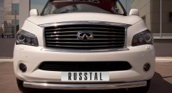 18 749 р. Одинарная защита переднего бампера SLITKOFF диаметром 76 мм INFINITI QX56 Z62 (2010-2013)  с доставкой в г. Москва. Увеличить фотографию 2