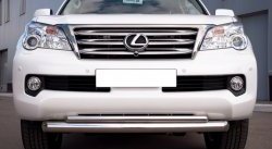 20 999 р. Защита переднего бампера (2 трубыØ76 и 42 мм, нержавейка) SLITKOFF Lexus GX460 J150 дорестайлинг (2009-2013)  с доставкой в г. Москва. Увеличить фотографию 2