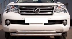 24 499 р. Защита переднего бампера (2 трубыØ76 и 63 мм, нержавейка) SLITKOFF Lexus GX460 J150 дорестайлинг (2009-2013)  с доставкой в г. Москва. Увеличить фотографию 2