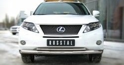 Защита переднего бампера (2 трубыØ76 и 42 мм, нержавейка) SLITKOFF Lexus RX350 AL10 дорестайлинг (2008-2012)