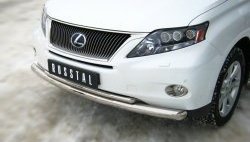 15 849 р. Защита переднего бампера (2 трубыØ76 и 42 мм, нержавейка) SLITKOFF Lexus RX350 AL10 дорестайлинг (2008-2012)  с доставкой в г. Москва. Увеличить фотографию 2