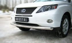 Одинарная защита переднего бампера SLITKOFF диаметром 76 мм Lexus RX350 AL10 дорестайлинг (2008-2012)