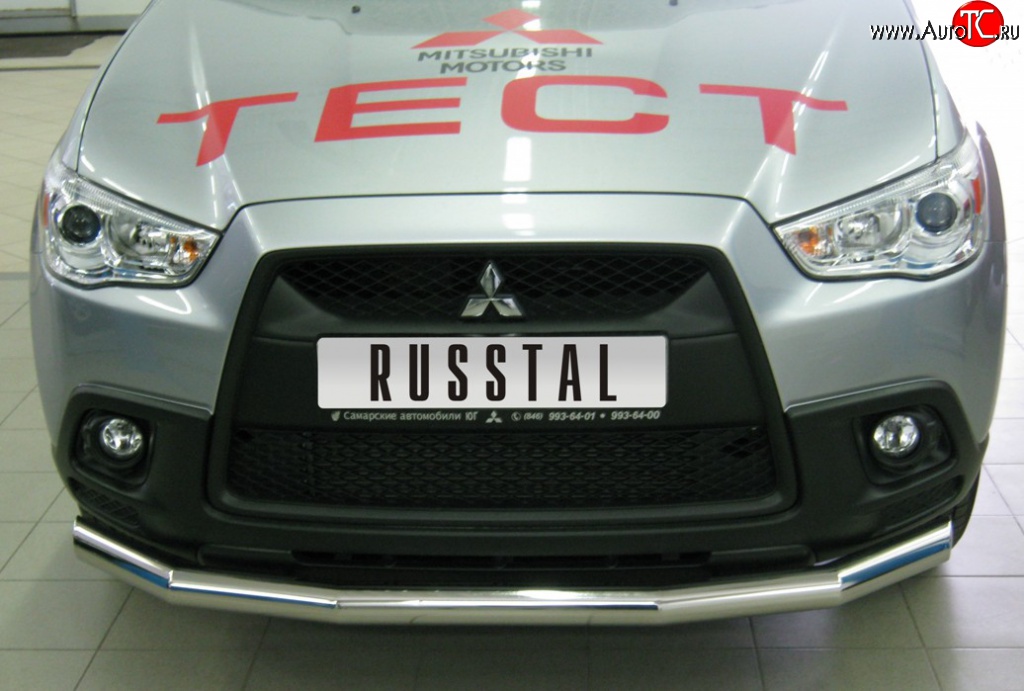 15 299 р. Одинарная защита переднего бампера SLITKOFF диаметром 63 мм  Mitsubishi ASX (2010-2012) дорестайлинг  с доставкой в г. Москва