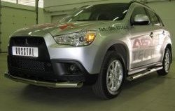 15 299 р. Одинарная защита переднего бампера SLITKOFF диаметром 63 мм  Mitsubishi ASX (2010-2012) дорестайлинг  с доставкой в г. Москва. Увеличить фотографию 3