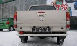 15 249 р. Защита заднего бампера (Ø76 мм, нержавейка) SLITKOFF Mitsubishi L200 5 KK,KL рестайлинг (2018-2022)  с доставкой в г. Москва. Увеличить фотографию 1