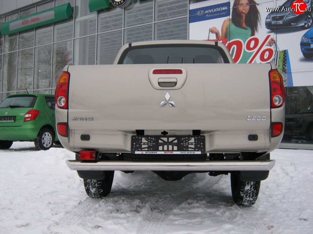 15 249 р. Защита заднего бампера (Ø76 мм, нержавейка) SLITKOFF Mitsubishi L200 5 KK,KL рестайлинг (2018-2022)  с доставкой в г. Москва