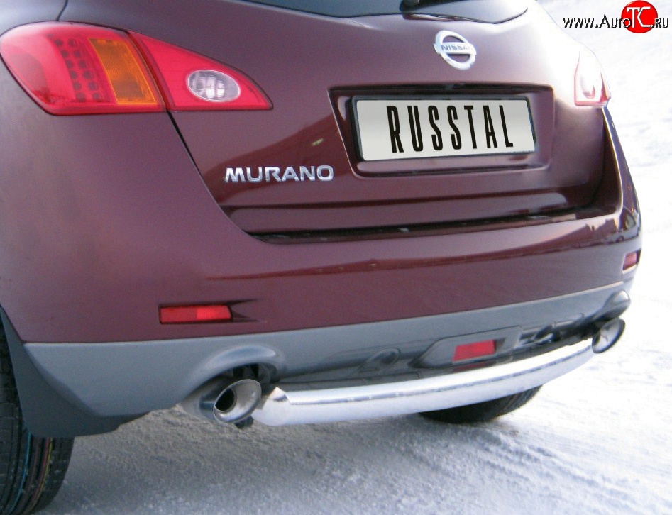 17 899 р. Защита заднего бампера (Ø76 мм, нержавейка) SLITKOFF  Nissan Murano  2 Z51 (2008-2011) дорестайлинг  с доставкой в г. Москва