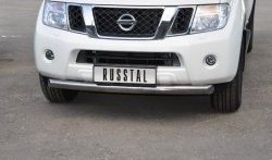 18 299 р. Одинарная защита переднего бампера SLITKOFF диаметром 76 мм (2010 г.в.) Nissan Pathfinder R51 дорестайлинг (2004-2007)  с доставкой в г. Москва. Увеличить фотографию 2