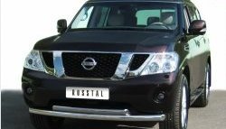 22 999 р. Защита переднего бампера (2 трубыØ76 и 63 мм, нержавейка) SLITKOFF  Nissan Patrol  6 (2010-2014) Y62 дорестайлинг  с доставкой в г. Москва. Увеличить фотографию 1