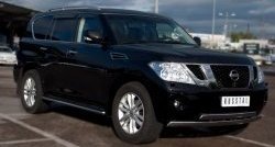 13 849 р. Защита порогов Russtal из круглой трубы диаметром 42 мм Nissan Patrol 6 Y62 дорестайлинг (2010-2014) (Защита порогов с со скосами на торцах (вариант 1))  с доставкой в г. Москва. Увеличить фотографию 5