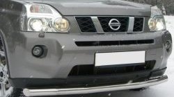 Одинарная защита переднего бампера SLITKOFF диаметром 63 мм Nissan X-trail 1 T30 дорестайлинг (2000-2003)