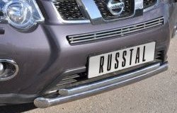 10 899 р. Защита переднего бампера (2 трубыØ63 и 42 мм, нержавейка) Russtal Nissan X-trail 2 T31 рестайлинг (2010-2015)  с доставкой в г. Москва. Увеличить фотографию 2