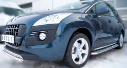 12 999 р. Защита переднего бампера (Ø 42 мм, нержавейка) SLITKOFF Peugeot 3008 дорестайлинг (2009-2013)  с доставкой в г. Москва. Увеличить фотографию 3