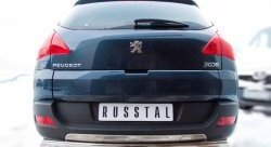 16 849 р. Защита заднего бампера (Ø75х42 мм, нержавейка) Russtal Peugeot 3008 рестайлинг (2013-2017)  с доставкой в г. Москва. Увеличить фотографию 3