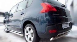 14 849 р. Защита порогов Russtal из круглой трубы диаметром 63 мм  Peugeot 3008 (2013-2017) рестайлинг (Защита порогов с со скосами на торцах (вариант 1))  с доставкой в г. Москва. Увеличить фотографию 3