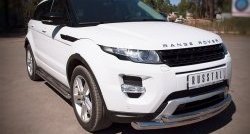 22 099 р. Защита переднего бампера (2 трубыØ76 и 42 мм, нержавейка) SLITKOFF  Land Rover Range Rover Evoque  1 L538 (2011-2015) дорестайлинг 3 дв., дорестайлинг 5 дв.  с доставкой в г. Москва. Увеличить фотографию 2