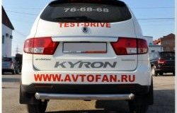 Защита заднего бампера (Ø76 мм, нержавейка) SLITKOFF SSANGYONG (Ссан) Kyron (Кайрон) (2005-2007) дорестайлинг