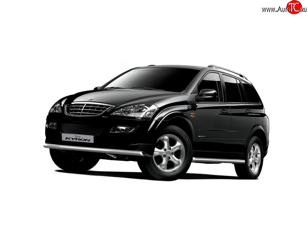 4 499 р. Защита порогов из трубы Ø63 Petroil Tuning SSANGYONG Kyron дорестайлинг (2005-2007) (Нержавеющая полированная сталь)  с доставкой в г. Москва