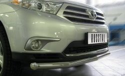 20 999 р. Одинарная защита переднего бампера SLITKOFF 76 мм Toyota Highlander XU40 рестайлинг (2010-2013)  с доставкой в г. Москва. Увеличить фотографию 2