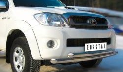 17 299 р. Защита переднего бампера (2 трубыØ63 мм, нержавейка) SLITKOFF  Toyota Hilux  AN10,AN20 (2008-2011) 1-ый рестайлинг  с доставкой в г. Москва. Увеличить фотографию 2