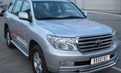 24 999 р. Защита переднего бампера (2 трубыØ76 и 42 мм, нержавейка) SLITKOFF  Toyota Land Cruiser  200 (2007-2012) дорестайлинг  с доставкой в г. Москва. Увеличить фотографию 2