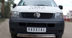 16 999 р. Защита переднего бампера (2 трубыØ63 и 42 мм, нержавейка) SLITKOFF  Volkswagen Transporter  T5 (2003-2009) дорестайлинг  с доставкой в г. Москва. Увеличить фотографию 3