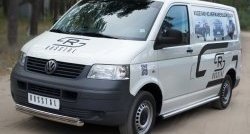 16 999 р. Защита переднего бампера (2 трубыØ63 и 42 мм, нержавейка) SLITKOFF  Volkswagen Transporter  T5 (2003-2009) дорестайлинг  с доставкой в г. Москва. Увеличить фотографию 4