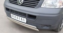 22 299 р. Защита переднего бампера (2 трубыØ75х42 мм, нержавейка) Russtal Volkswagen Transporter T5 дорестайлинг (2003-2009)  с доставкой в г. Москва. Увеличить фотографию 3