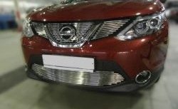 6 099 р. Декоративная вставка воздухозаборника без выреза под парктроник Berkut Nissan Qashqai 2 J11 дорестайлинг (2013-2019)  с доставкой в г. Москва. Увеличить фотографию 1