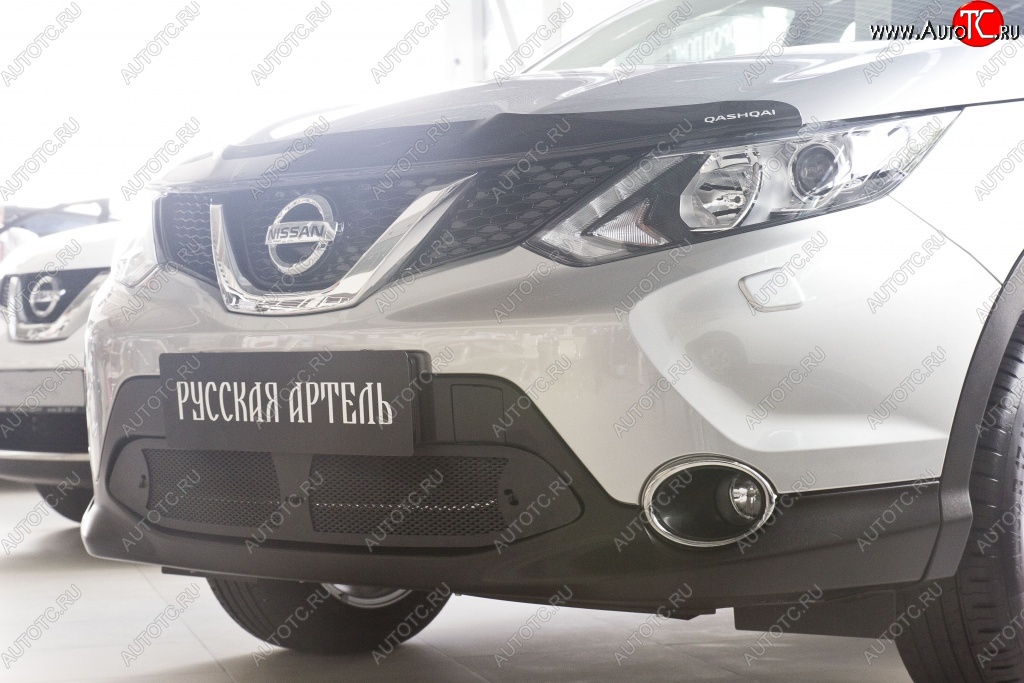 1 859 р. Защитная сетка решетки переднего бампера РА Nissan Qashqai 2 J11 рестайлинг (2017-2022)  с доставкой в г. Москва