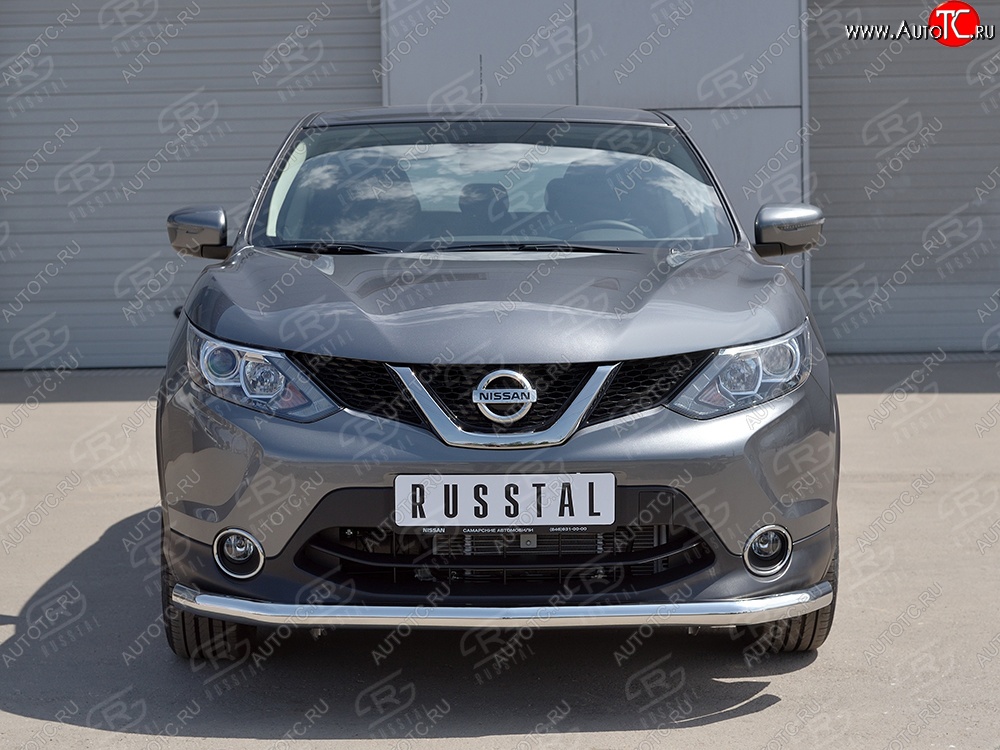 15 999 р. Защита переднего бампера (Ø42 мм, нержавейка) SLITKOFF Nissan Qashqai 2 J11 дорестайлинг (2013-2019)  с доставкой в г. Москва