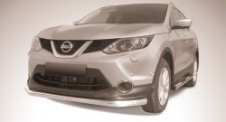 Одинарная защита переднего бампера из трубы диаметром 76 мм Slitkoff Nissan Qashqai 2 J11 дорестайлинг (2013-2019)