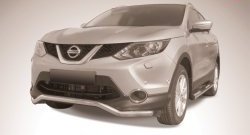 13 749 р. Фигурная защита переднего бампера диаметром 57 мм Slitkoff Nissan Qashqai 2 J11 дорестайлинг (2013-2019) (Нержавейка, Полированная)  с доставкой в г. Москва. Увеличить фотографию 1