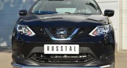 11 449 р. Одинарная защита переднего бампера диаметром 63 мм Russtal  Nissan Qashqai  2 (2013-2019) J11 дорестайлинг  с доставкой в г. Москва. Увеличить фотографию 1