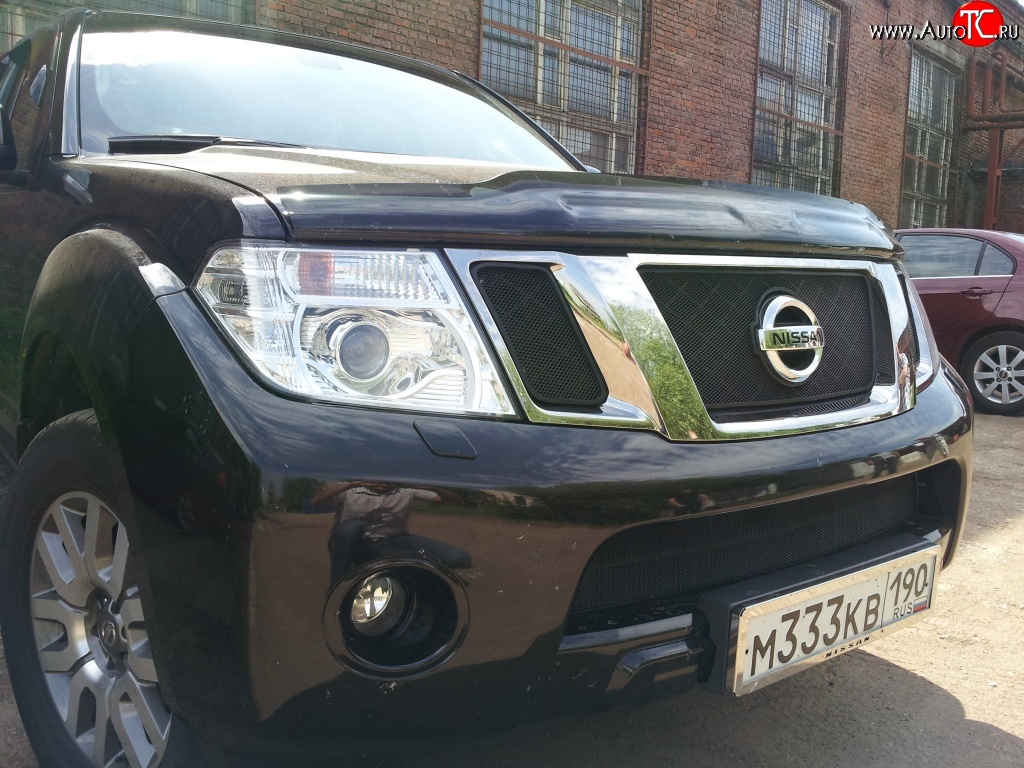 2 879 р. Сетка в решетку радиатора Russtal  Nissan Pathfinder  R51 (2009-2014) рестайлинг (черная)  с доставкой в г. Москва