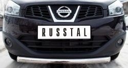 14 449 р. Одинарная защита переднего бампера диаметром 63 мм Russtal Nissan Qashqai +2 1 J10 рестайлинг (2010-2014)  с доставкой в г. Москва. Увеличить фотографию 1